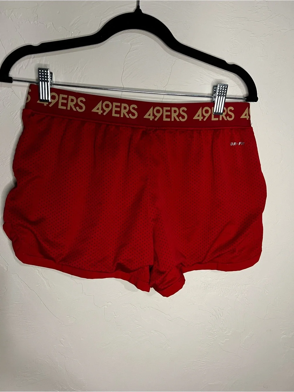 Nike Dri-FIT San Francisco 49ers Red Mesh Running Training Athletic Shorts